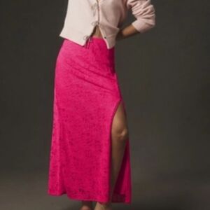 NWT By Anthropologie Lace Side-Slit Maxi Slip Skirt